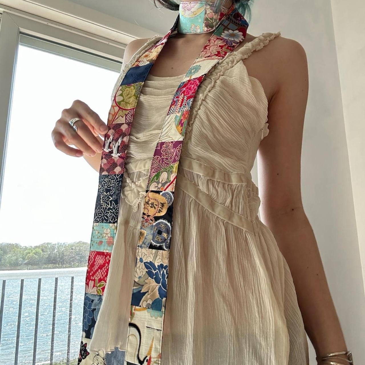 Multi-colored skinny scarf