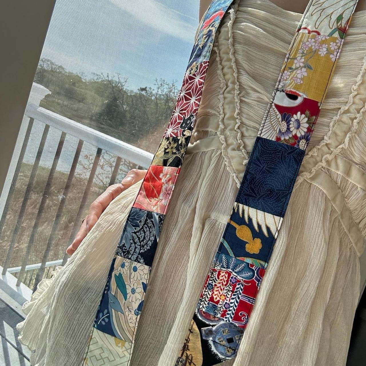 Multi-colored skinny scarf