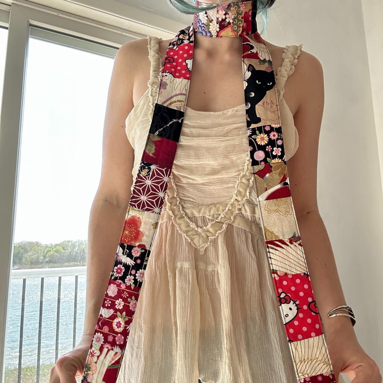 Multi-colored skinny scarf