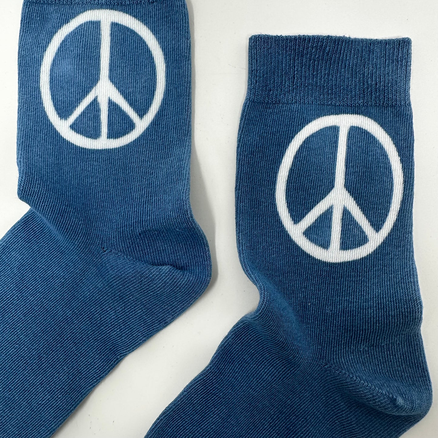 Indigo Peace sign socks S/M