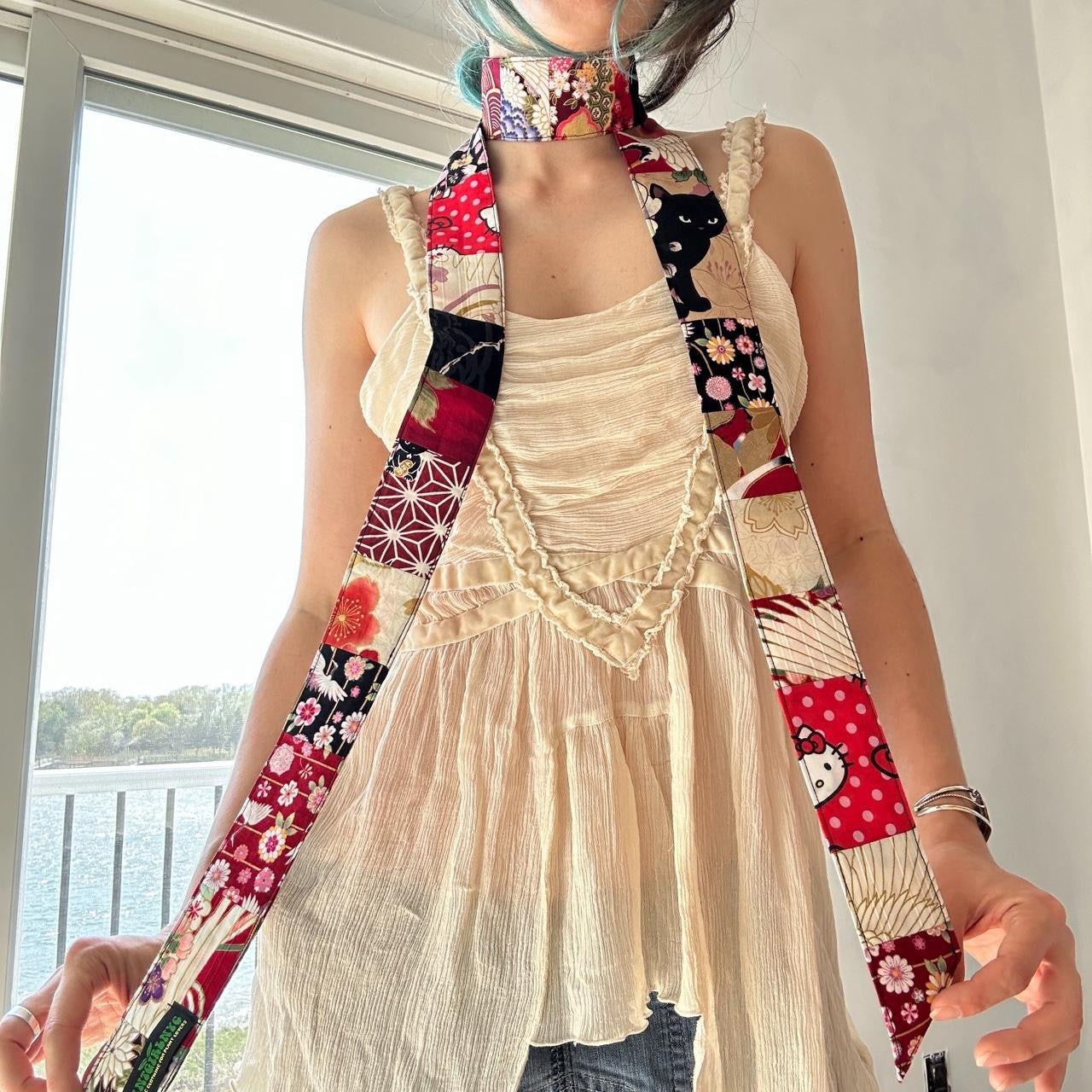 Multi-colored skinny scarf