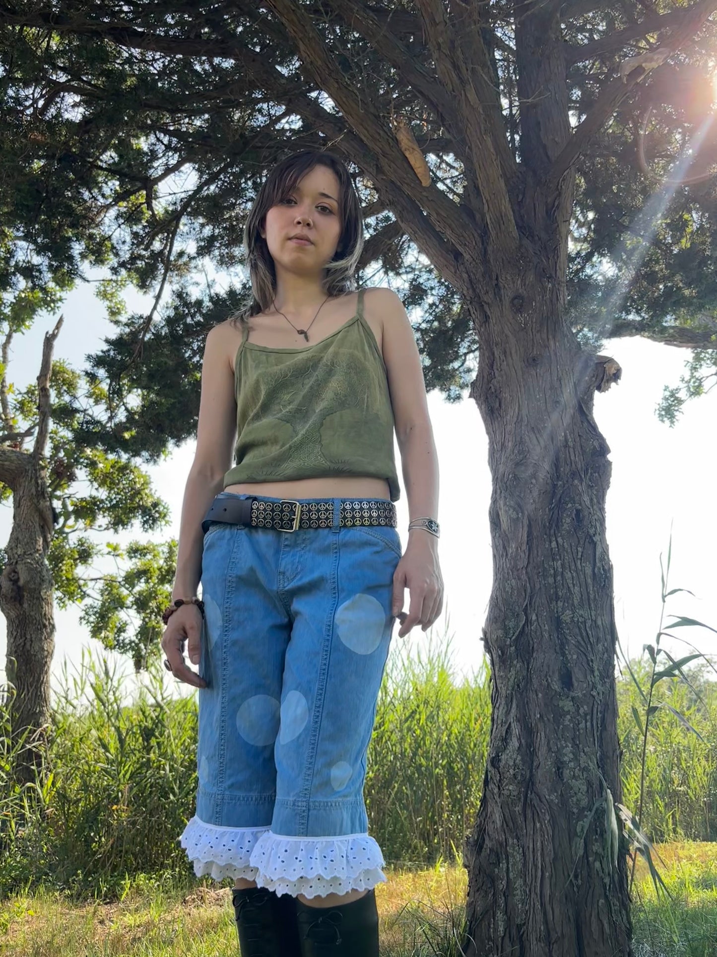 Blue polkadot shorts