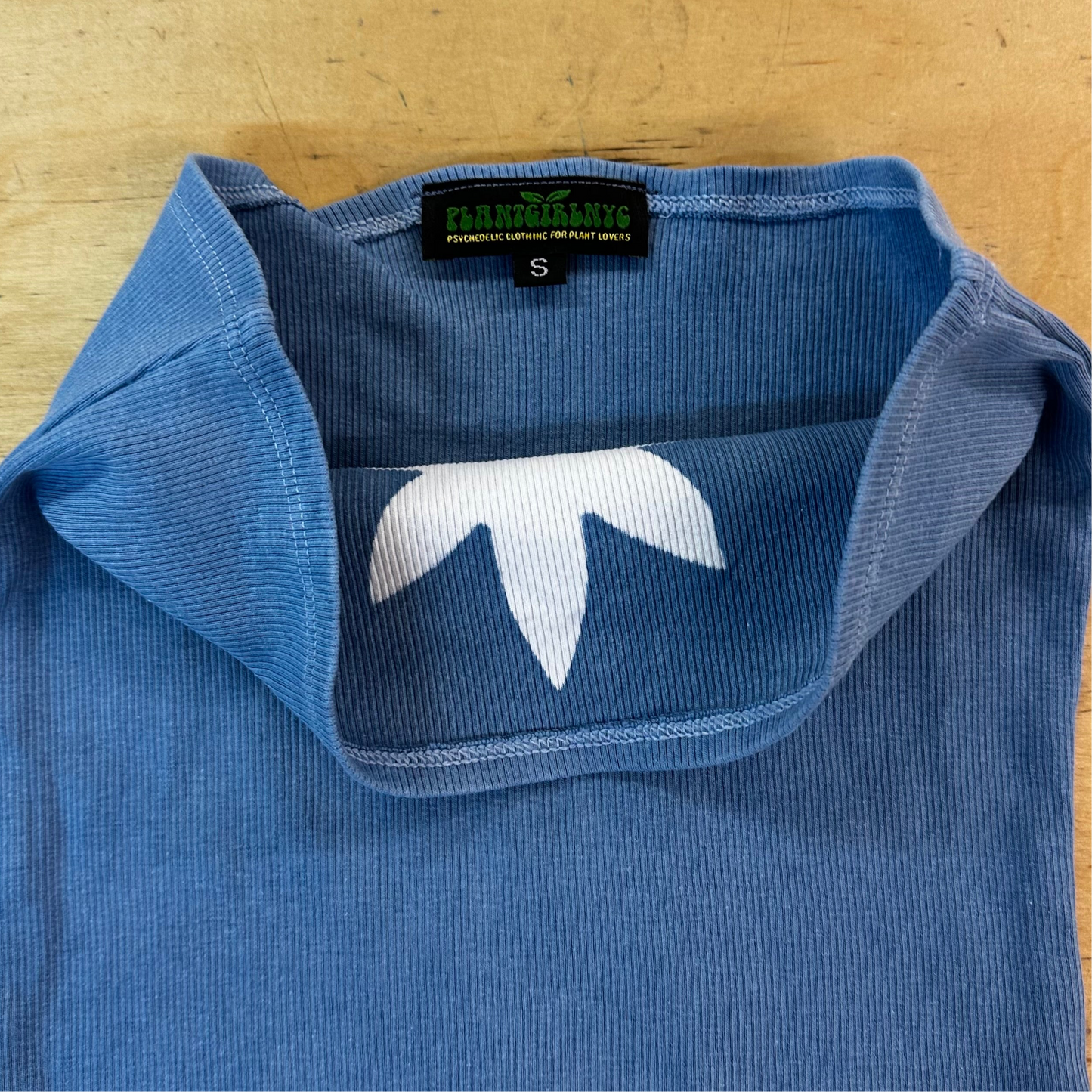 Weed leaf Indigo Tube top (S)