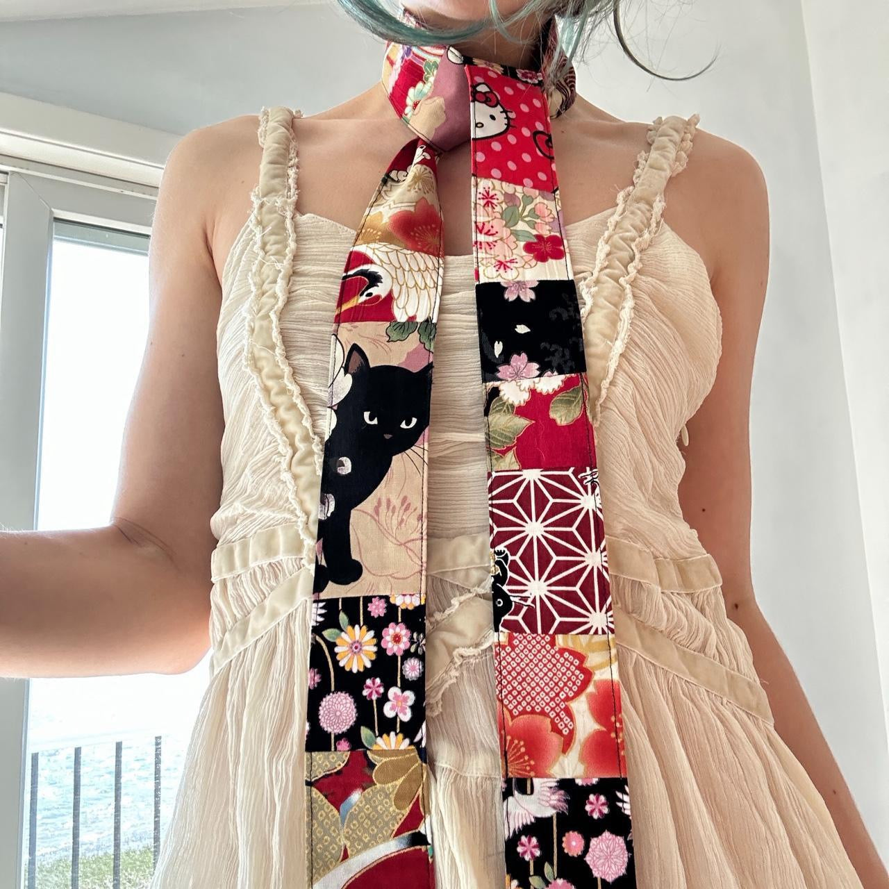 Multi-colored skinny scarf