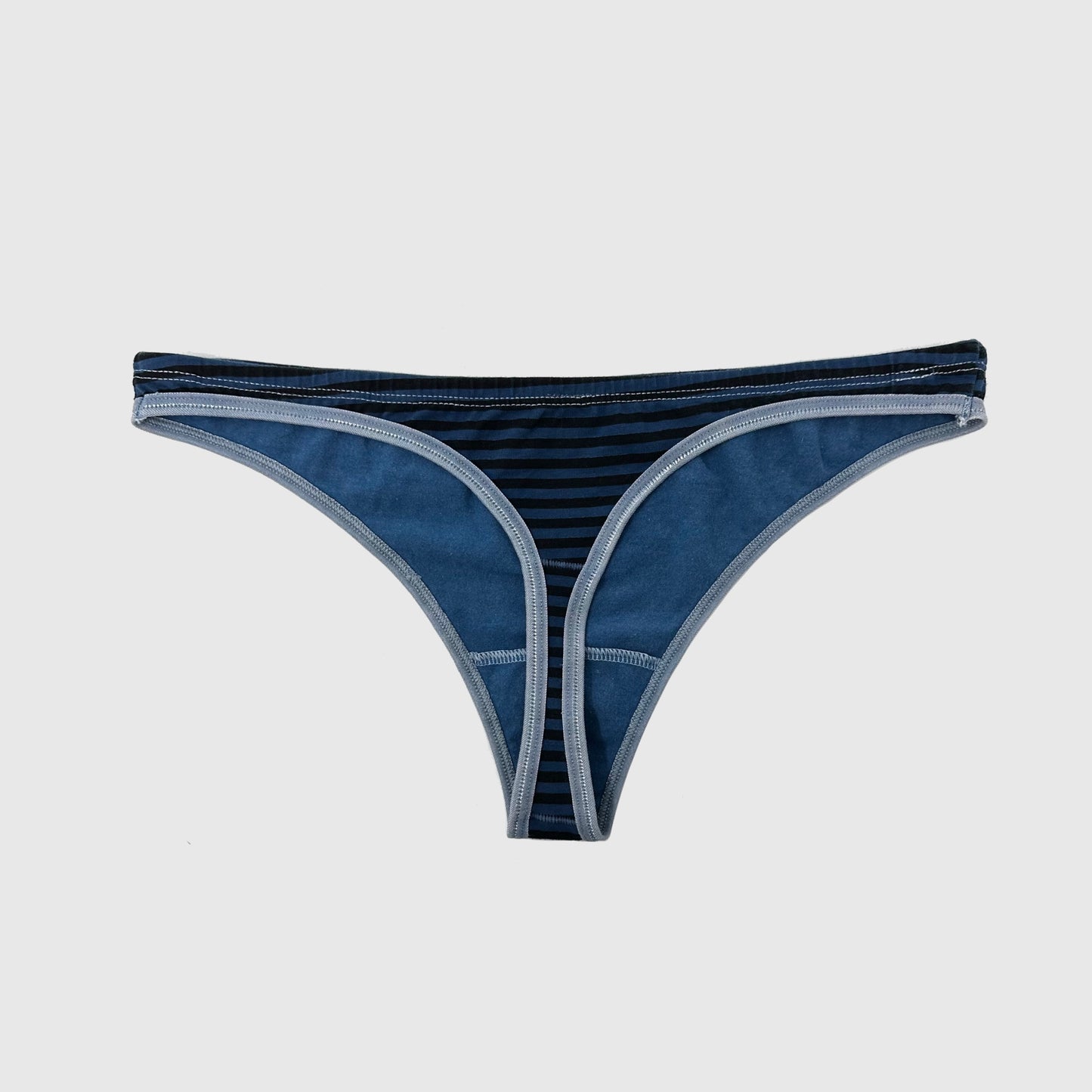Indigo striped thong underwear L