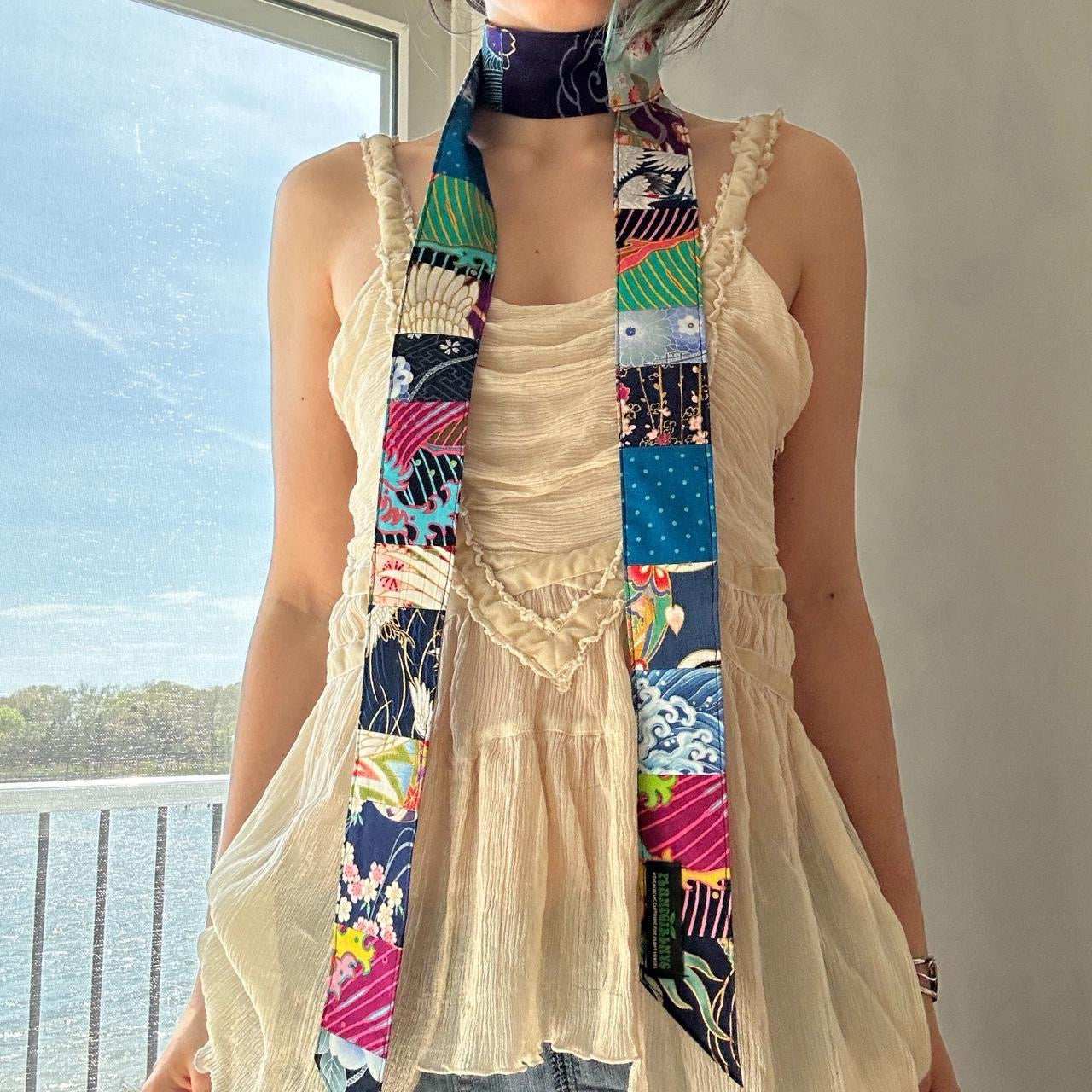 Multi-colored skinny scarf