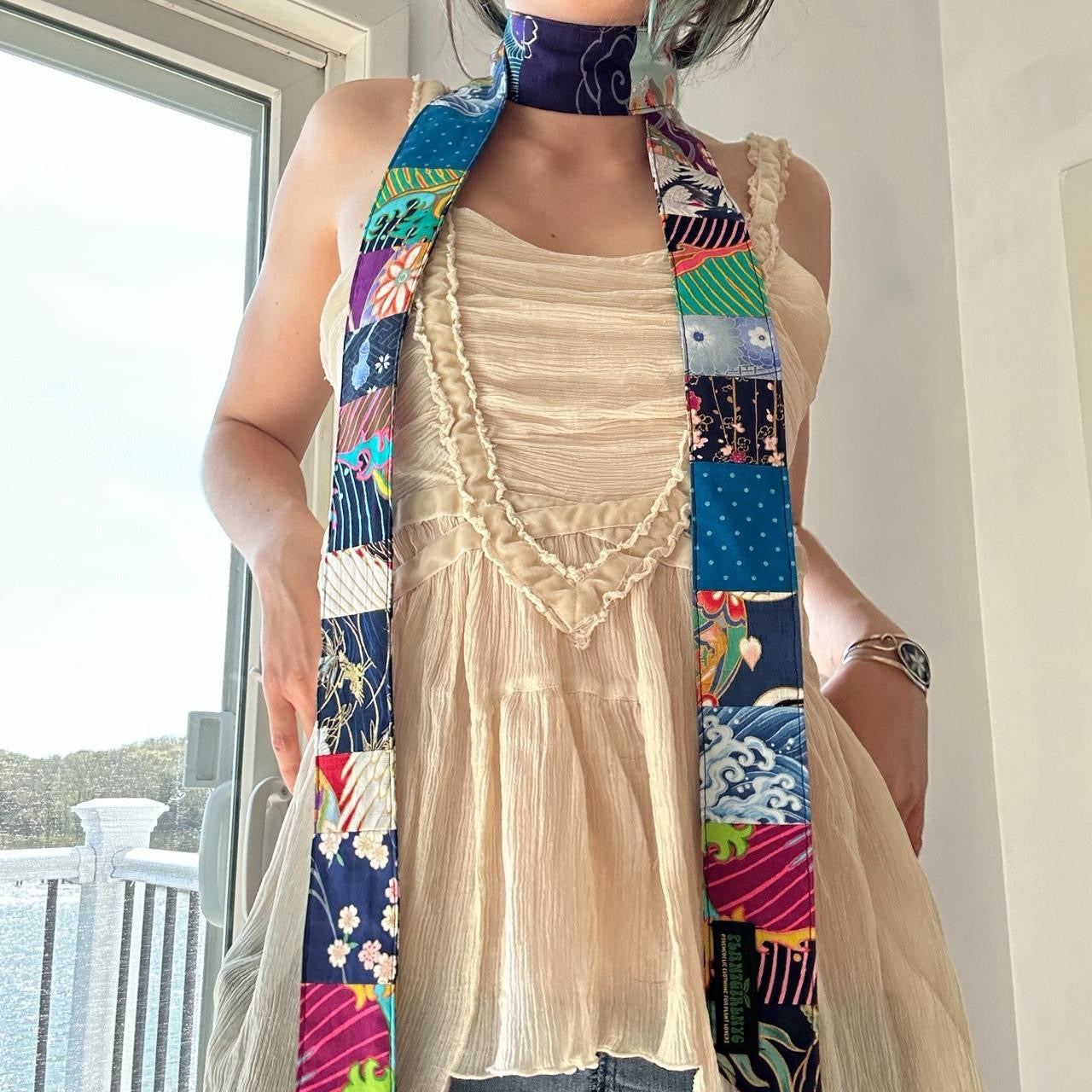 Multi-colored skinny scarf