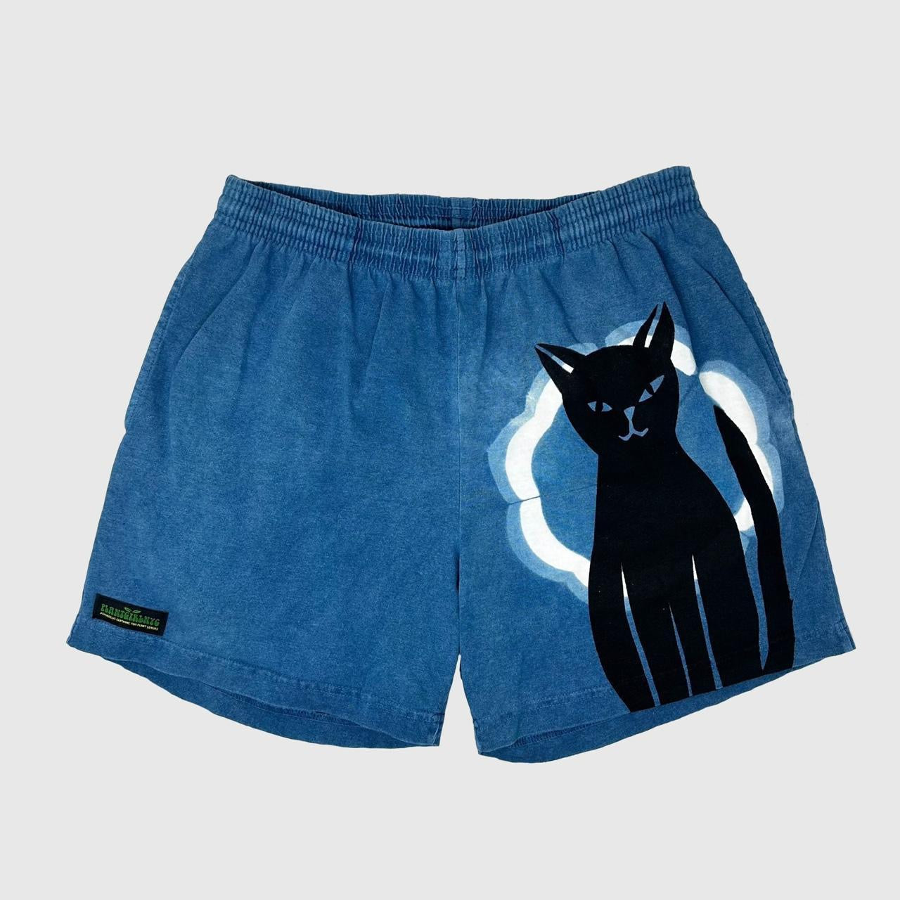 Black Cat indigo dyed cotton shorts (S)