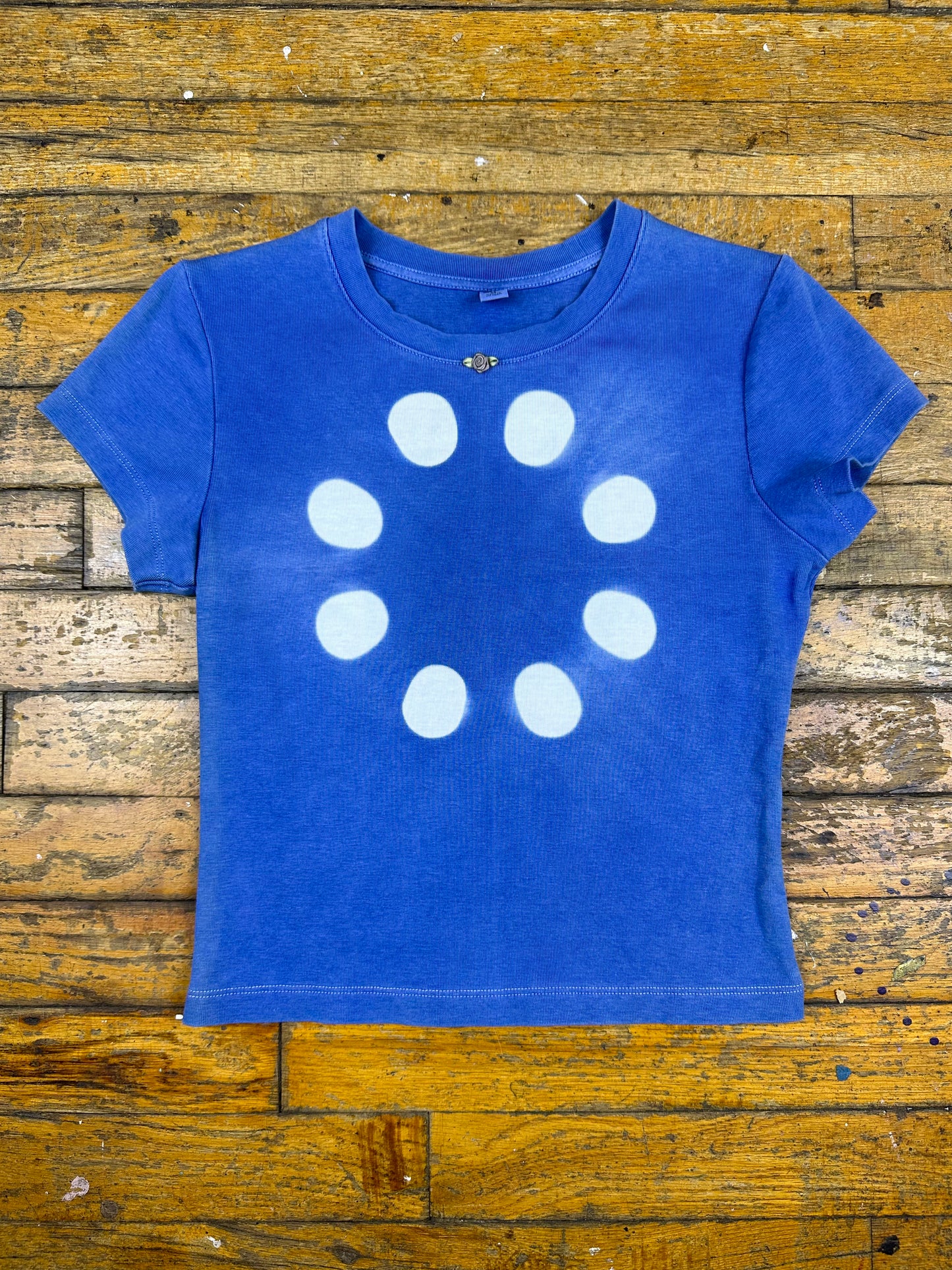 BLUE MOON BLUE indigo baby tee XS
