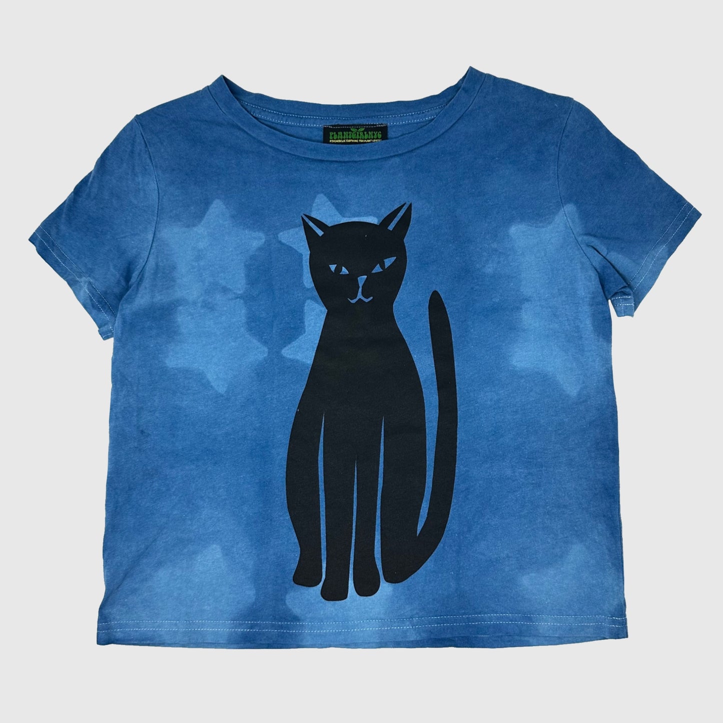 Black Cat Indigo Boxy Crop tee (M)