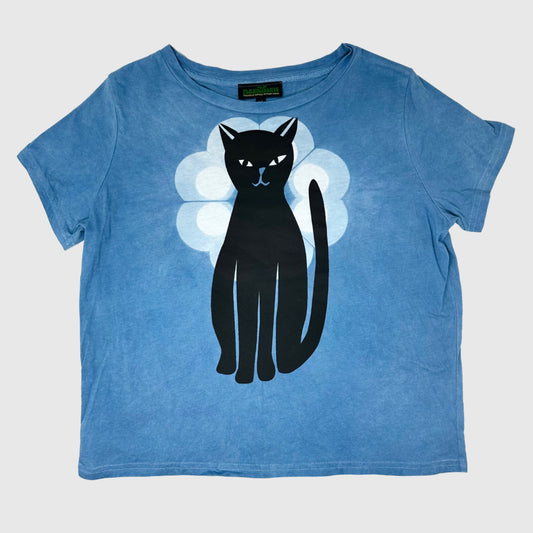 Black Cat Indigo Boxy Crop tee (XL)