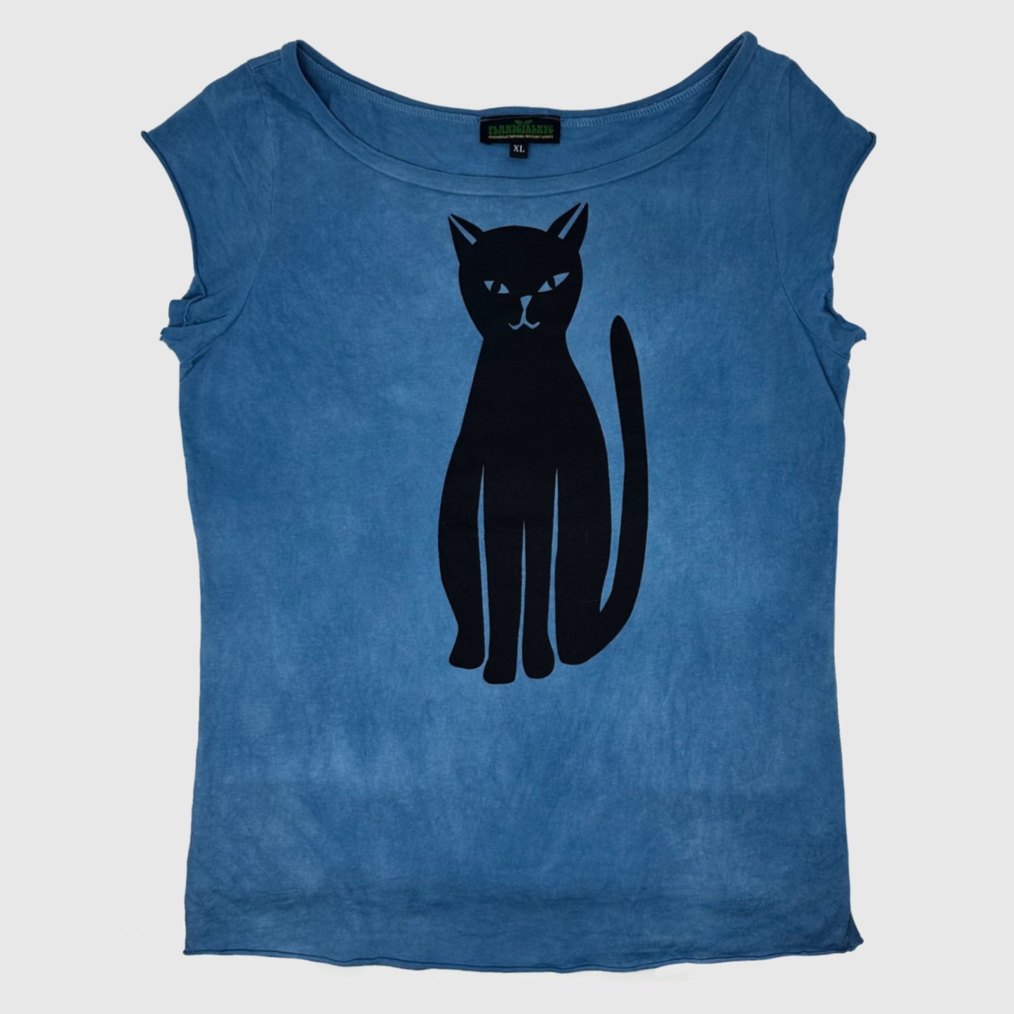 Black Cat Indigo Raw hem tee (XL)