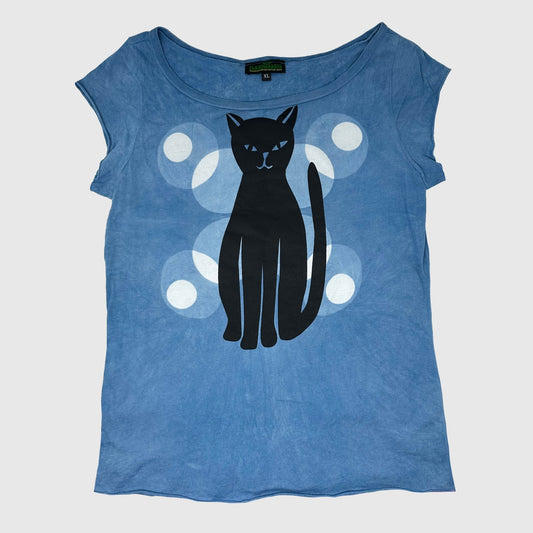 Black Cat Indigo Raw hem tee (XL)