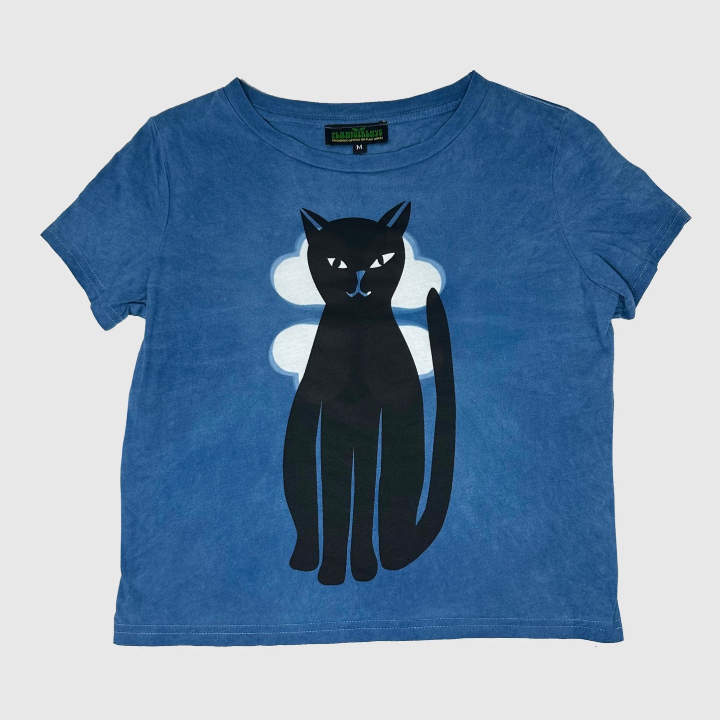 Black Cat Indigo Boxy Crop tee (M)