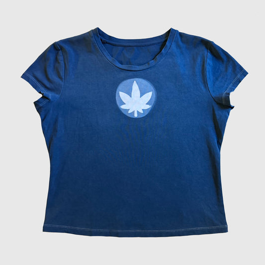 Hemp leaf Indigo T-Shirt (XL)