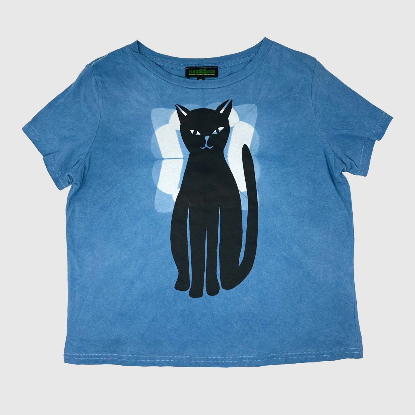 Black Cat Indigo Boxy Crop tee (XL)