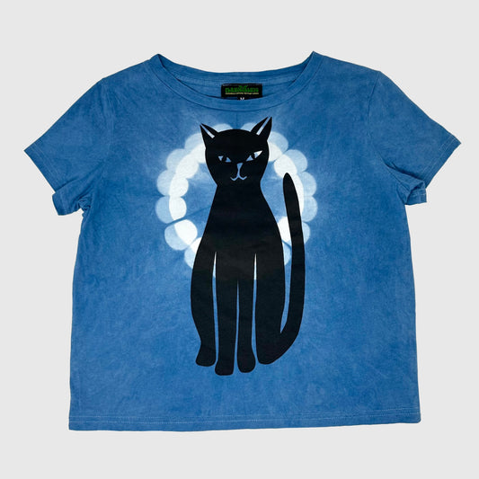 Black Cat Indigo Boxy Crop tee (M)