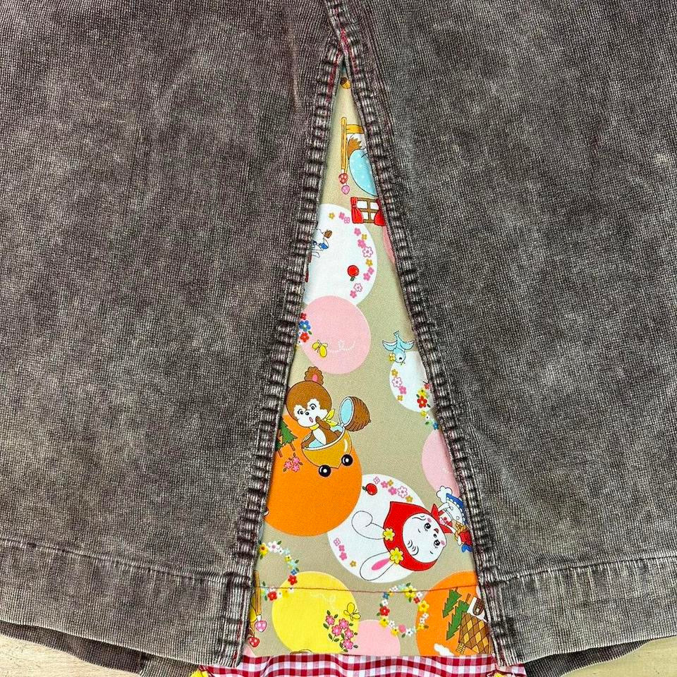 Corduroy Retro print skirt 32”