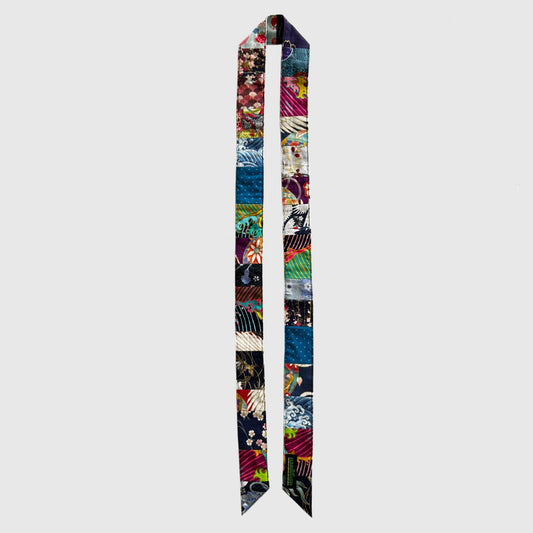 Multi-colored skinny scarf