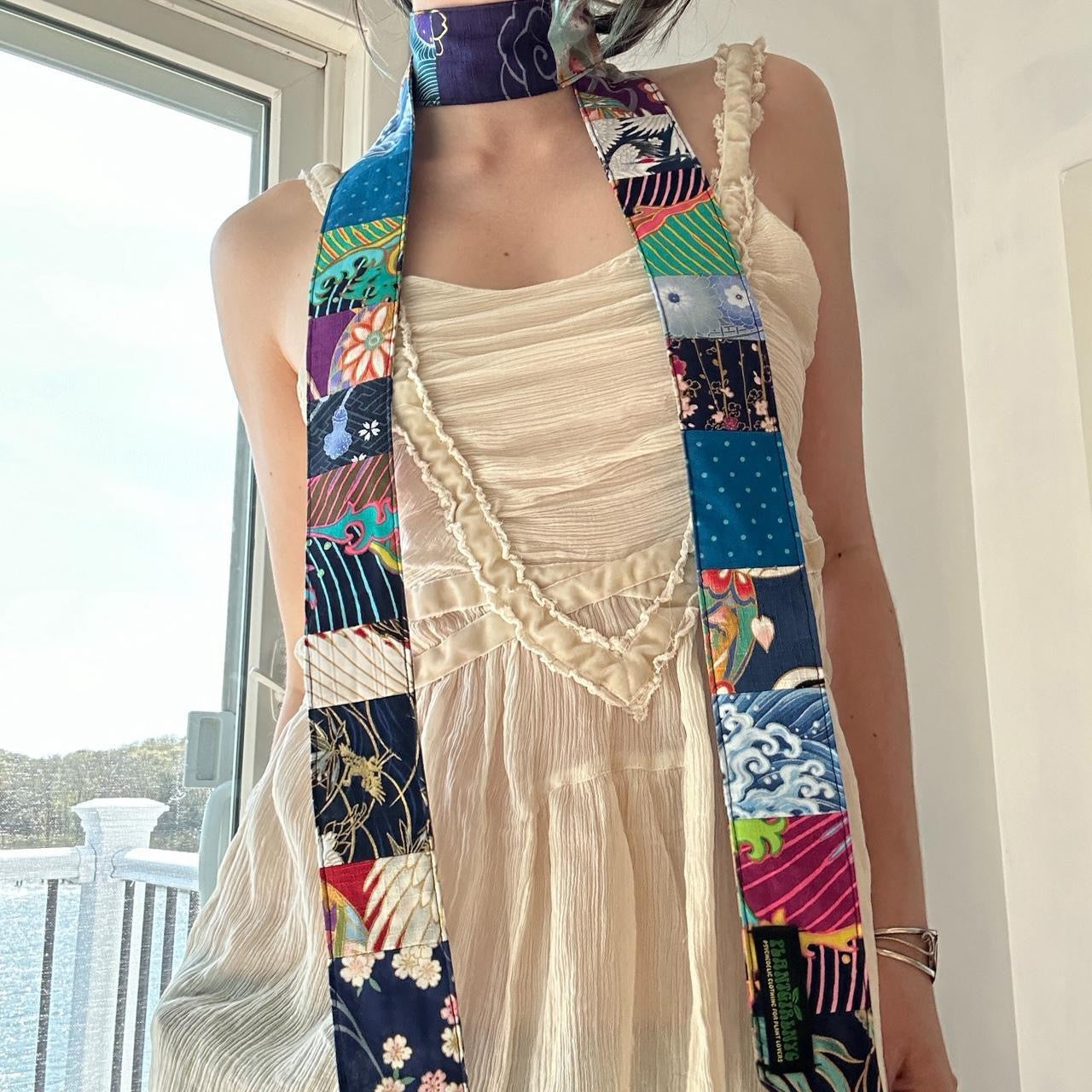 Multi-colored skinny scarf
