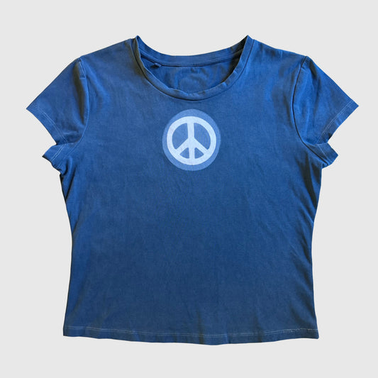 Peace sign Indigo T-Shirt (XL)