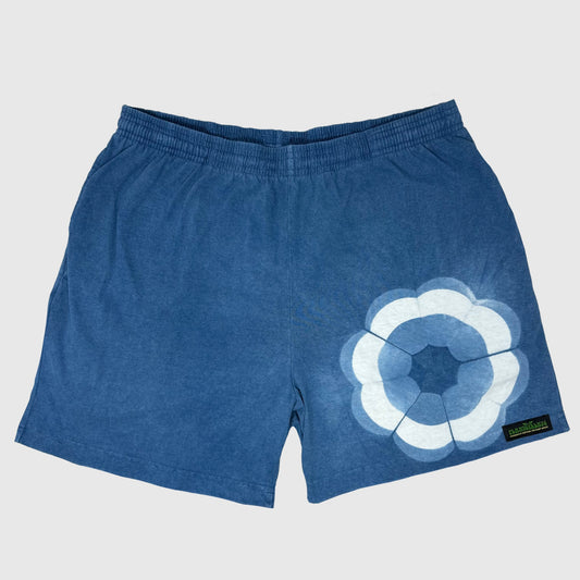 Itajime indigo dyed trash shorts (L)