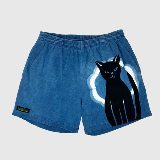 Black Cat indigo dyed cotton shorts (S)