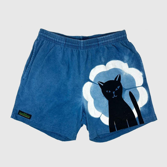 Black Cat indigo dyed cotton shorts (S)