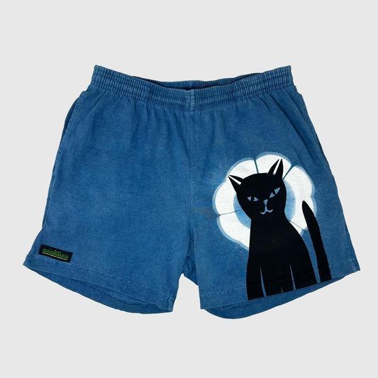 Black Cat indigo dyed cotton shorts (S)