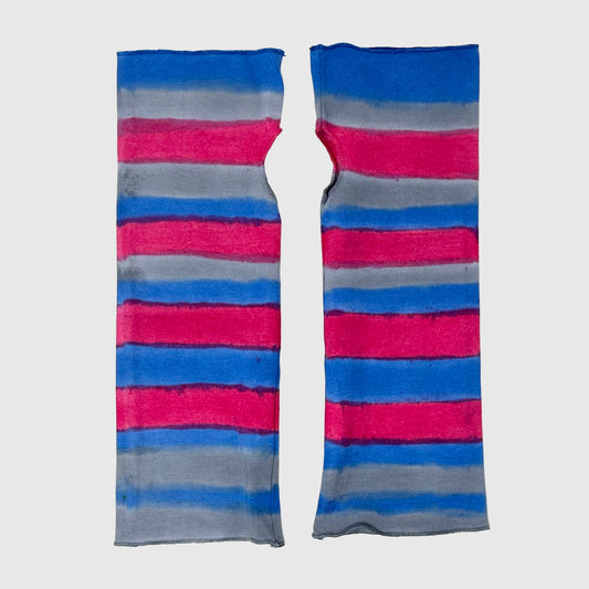 Dyed striped arm warmers