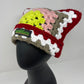 Crochet Cat Hat - Red, Beige, Lime, Pink