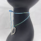 Silver Heart Pendant Necklace - Tie-dye Blue