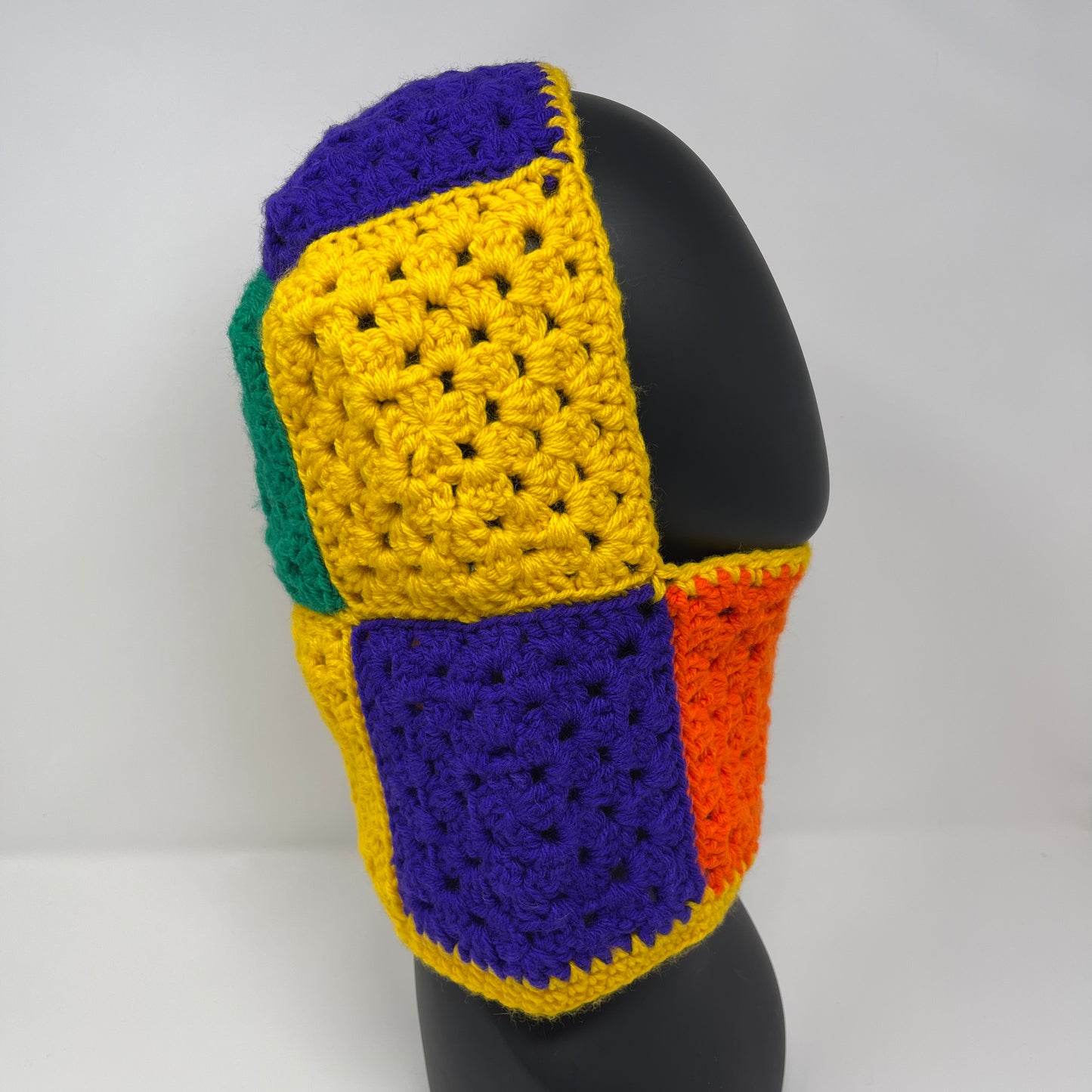 Crochet Balaclava - Yellow, Purple, Orange, Green
