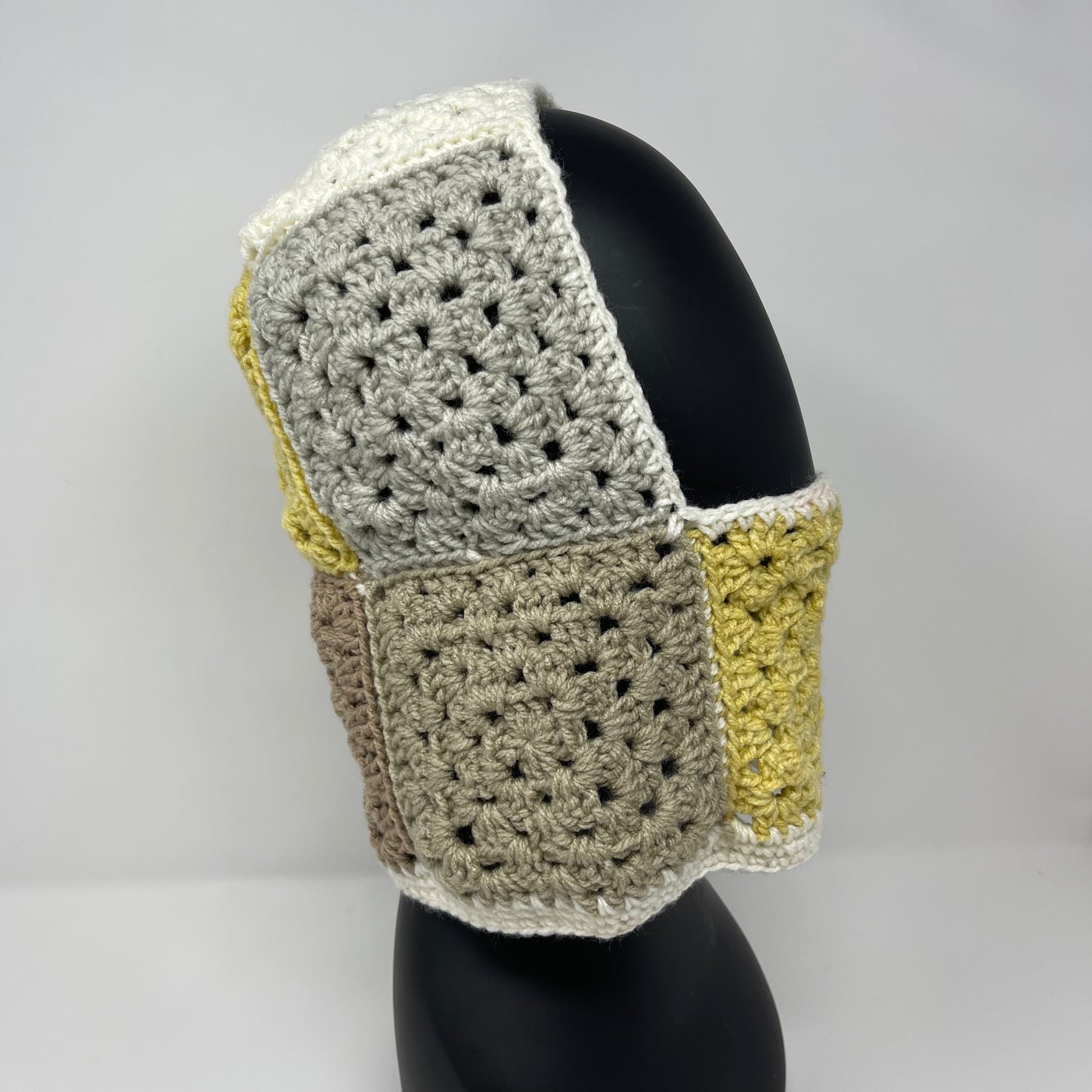 Crochet Balaclava - Beige, Grey, Dandelion
