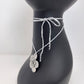 Silver Flower Pendant Necklace - Grey
