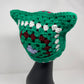 Crochet Cat Hat - Green with Accent Colors