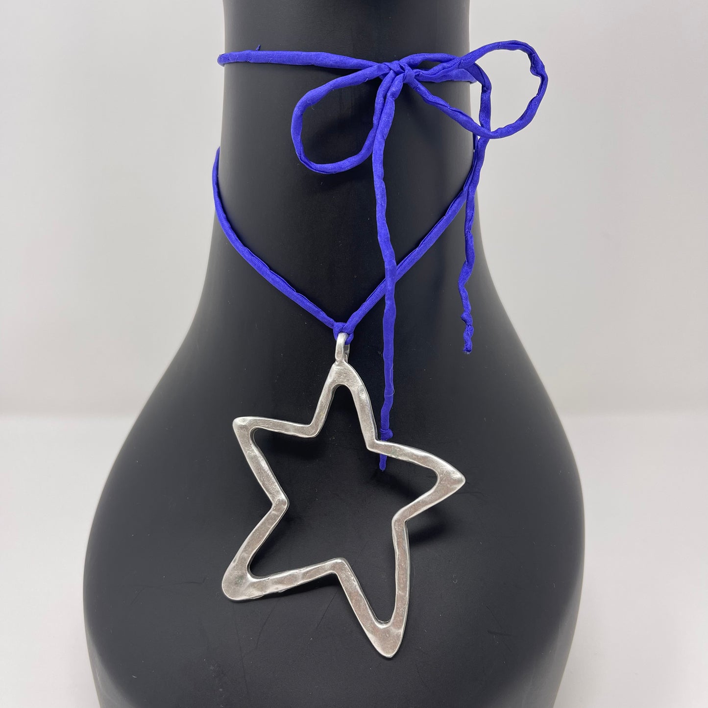 Silver Star Pendant Necklace - Purple
