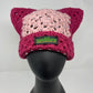 Crochet Cat Hat - Magenta & Pink
