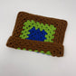 Crochet Cat Hat - Brown, Green, & Blue