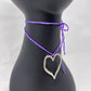 Silver Heart Pendant Necklace - Lilac Purple