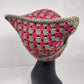 Crochet Cat Hat - Taupe & Magenta