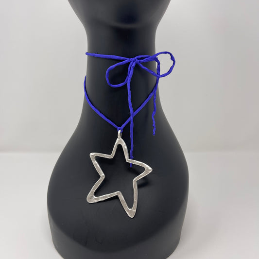 Silver Star Pendant Necklace - Purple
