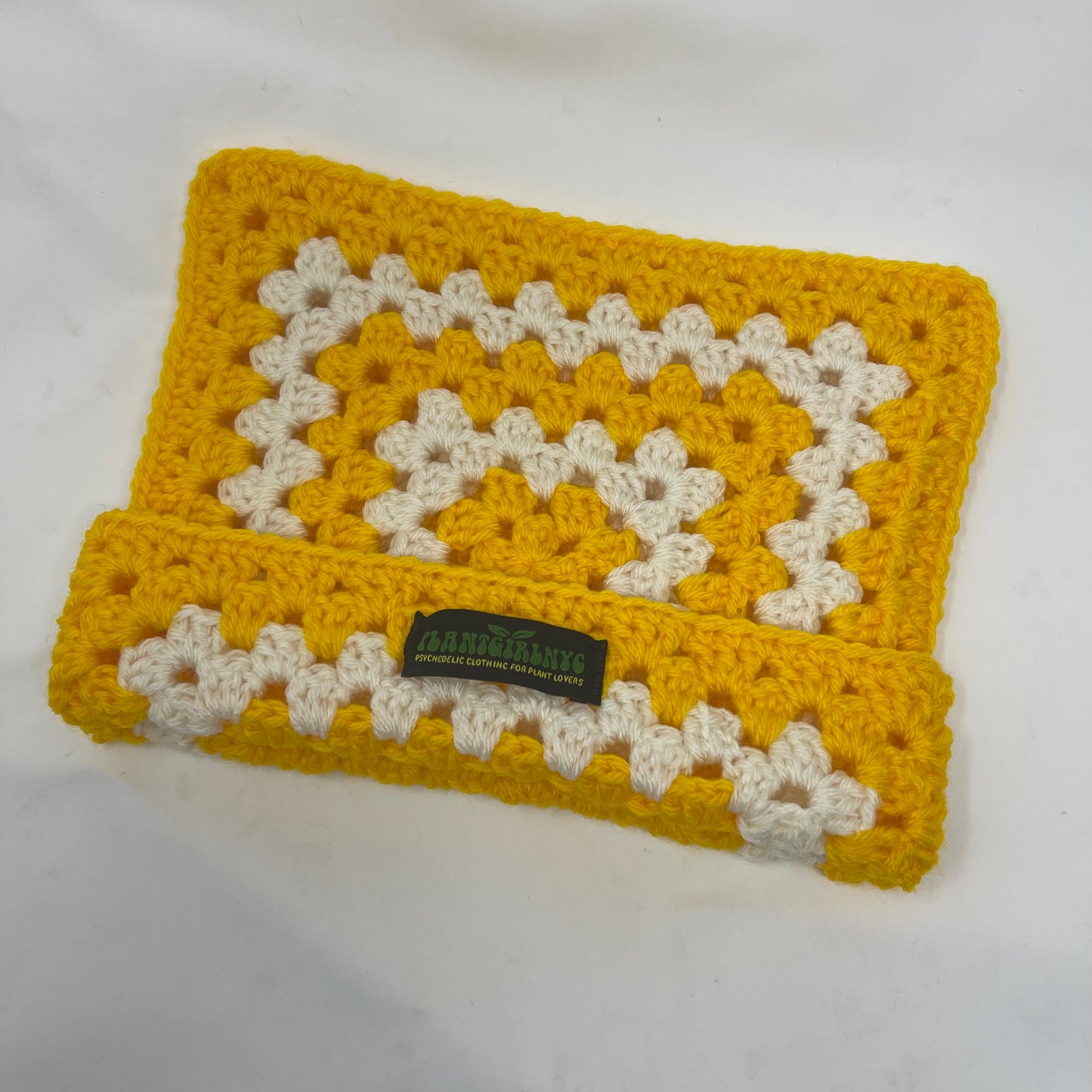 Crochet Cat Hat - Tiger Yellow & White