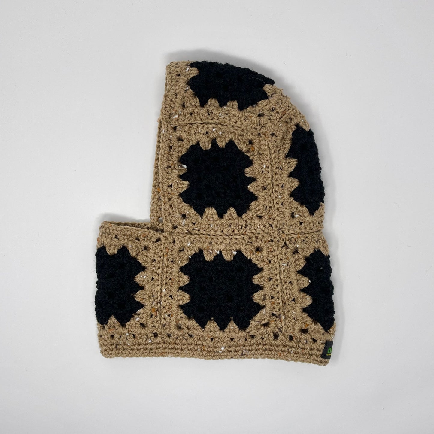 Crochet Balaclava - Mixed Beige and Black