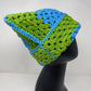 Crochet Cat Hat - Light Blue & Green