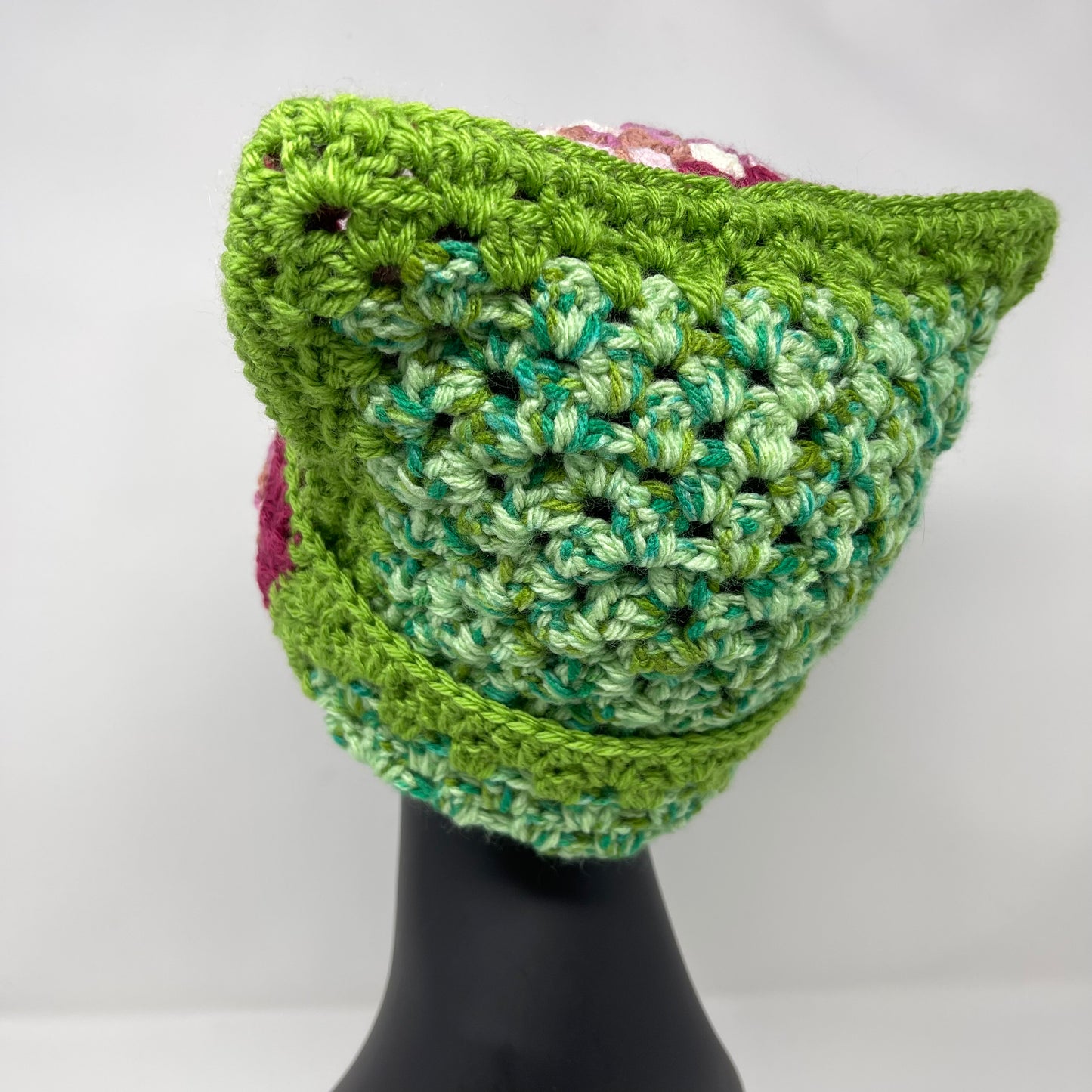 Crochet Cat Hat - Watermelon Sugar