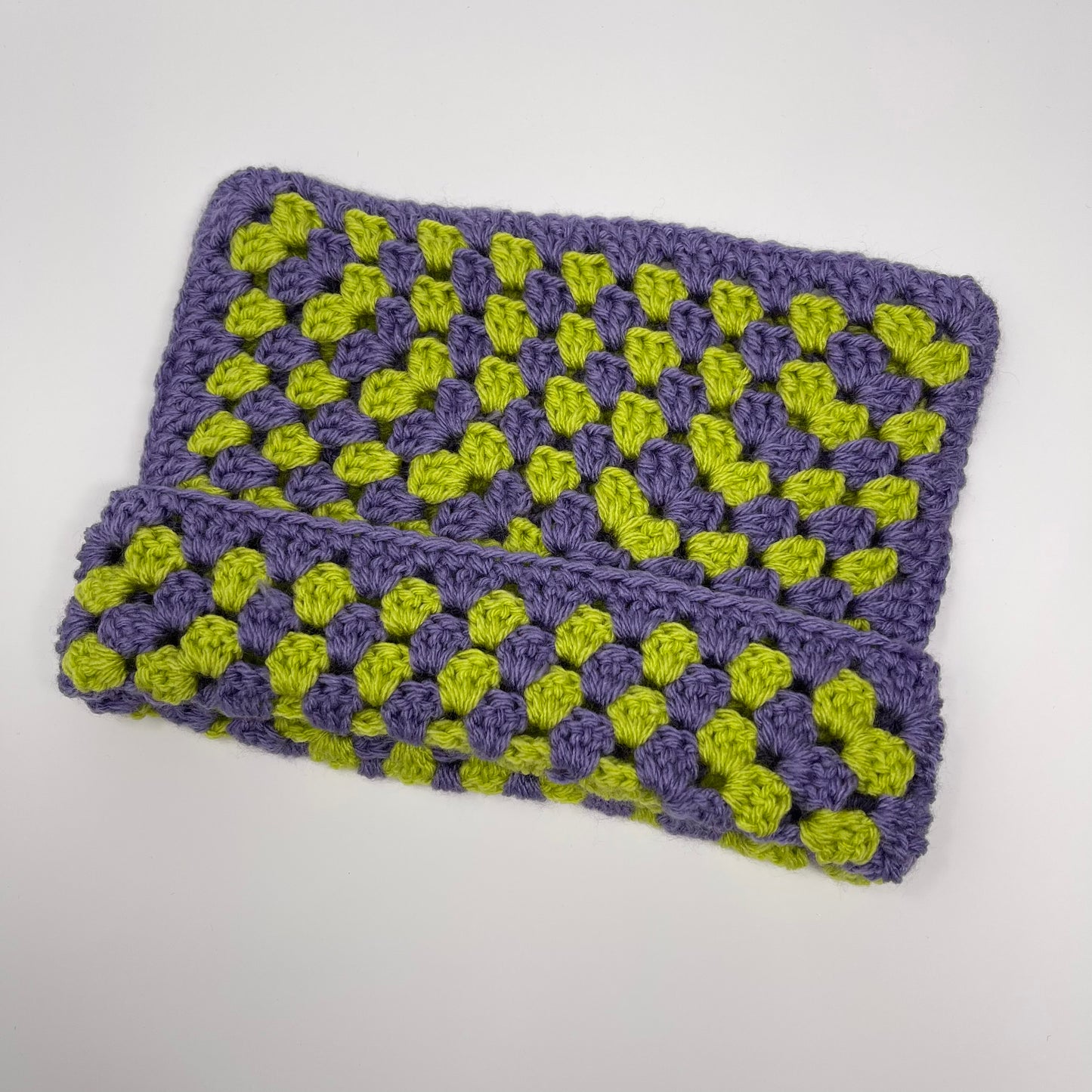 Crochet Cat Hat - Lilac & Bright Green