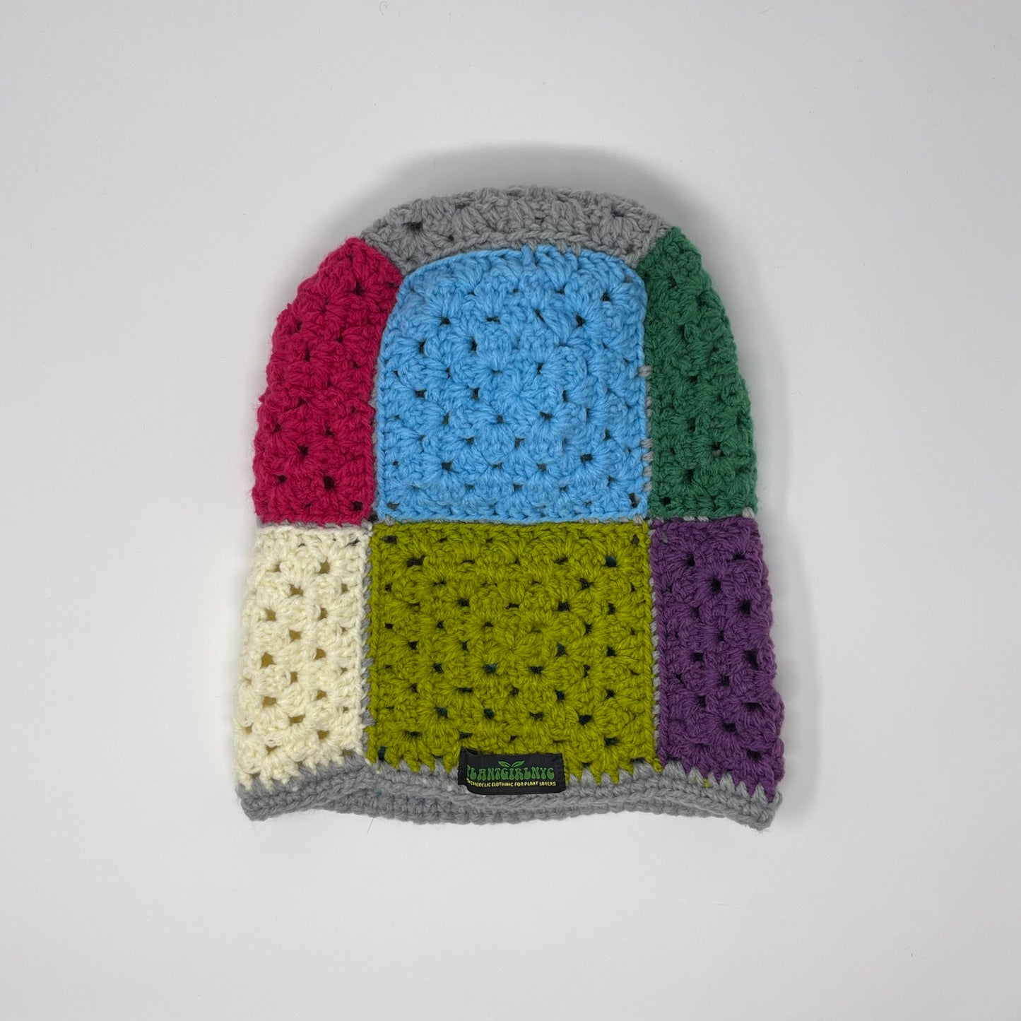 Crochet Balaclava - Rainbow with Grey