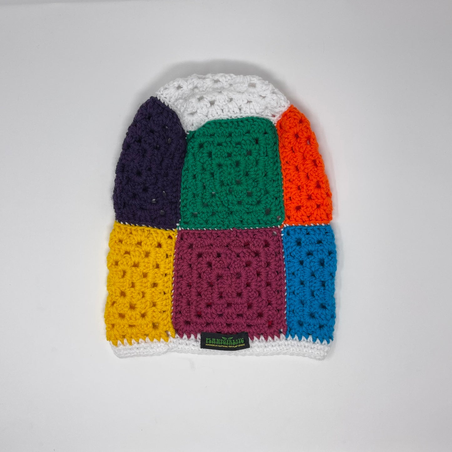 Crochet Balaclava - Rainbow with White border 3