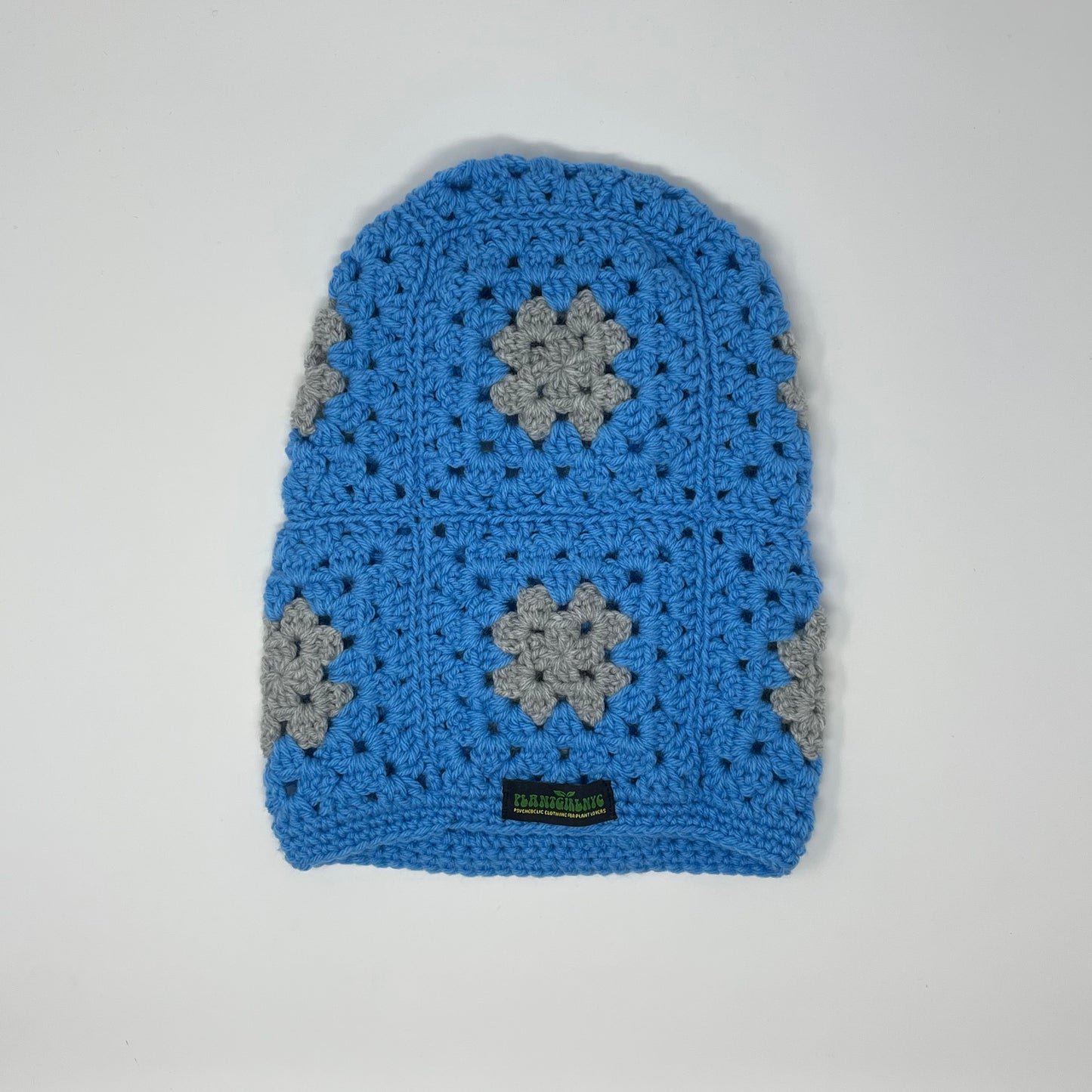 Crochet Balaclava - Light Blue & Grey